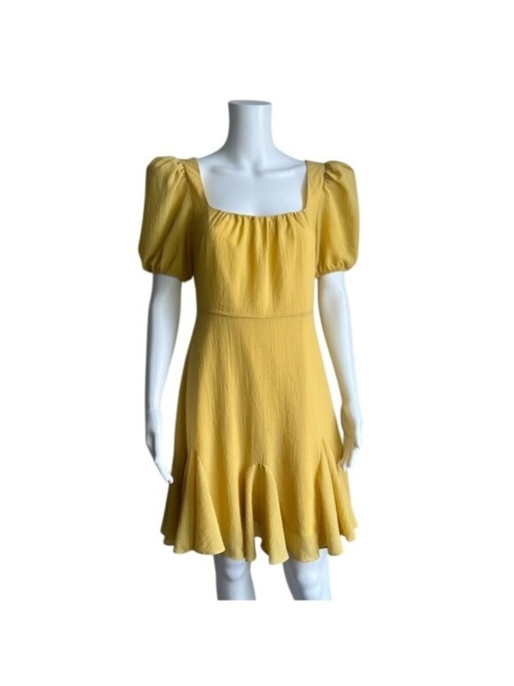 ASTR The Label Puff Sleeve Square Neck Dress - M